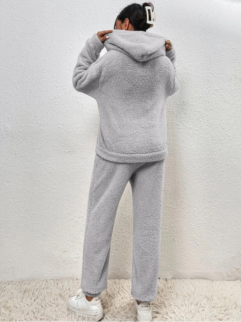 Felicity | Kuscheliges Teddy-Hoodie & Jogginghose Set – Weich, Warm & Stylisch