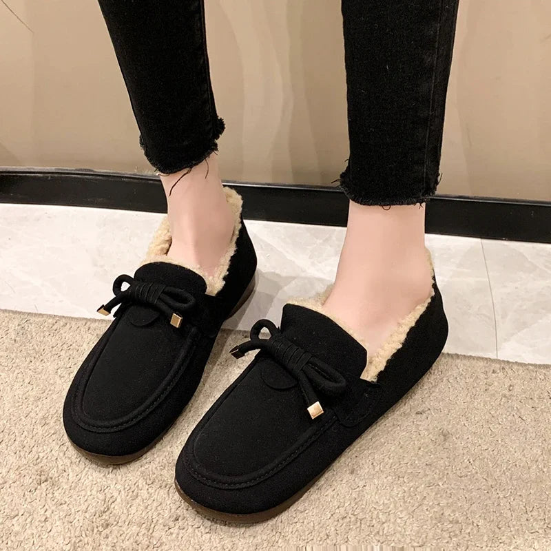 Brimey | Warme Damen Plüsch-Slip-On Loafers für den Winter