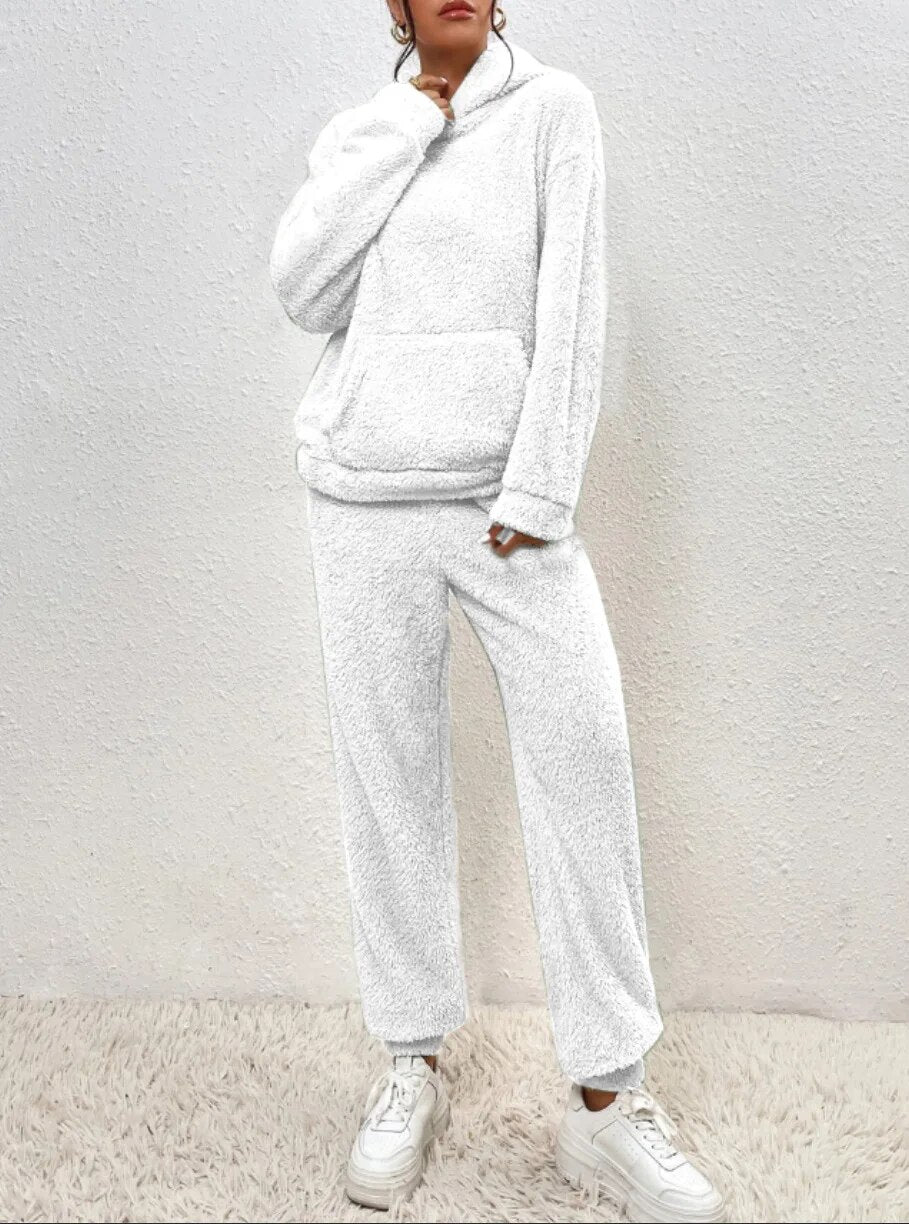 Felicity | Kuscheliges Teddy-Hoodie & Jogginghose Set – Weich, Warm & Stylisch