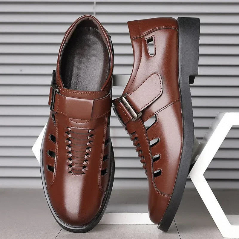 Ashby | Herren Business Monk Schuhe mit Klettverschluss – Elegante & stilvolle Halbschuhe mit Cut-Out-Design