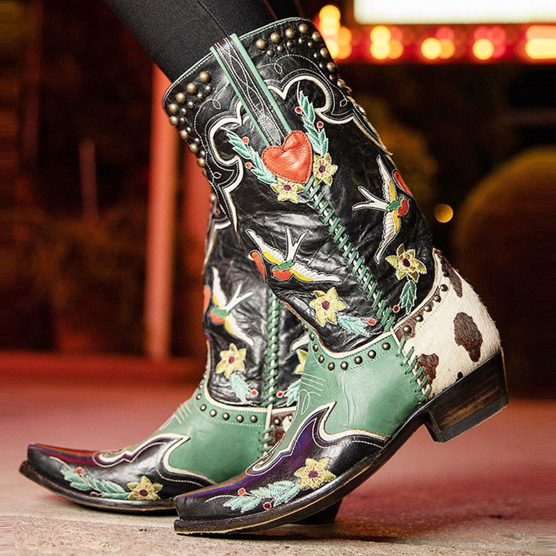 Puglia | Einzigartige Leder-Cowboystiefel mit authentischem Western-Design