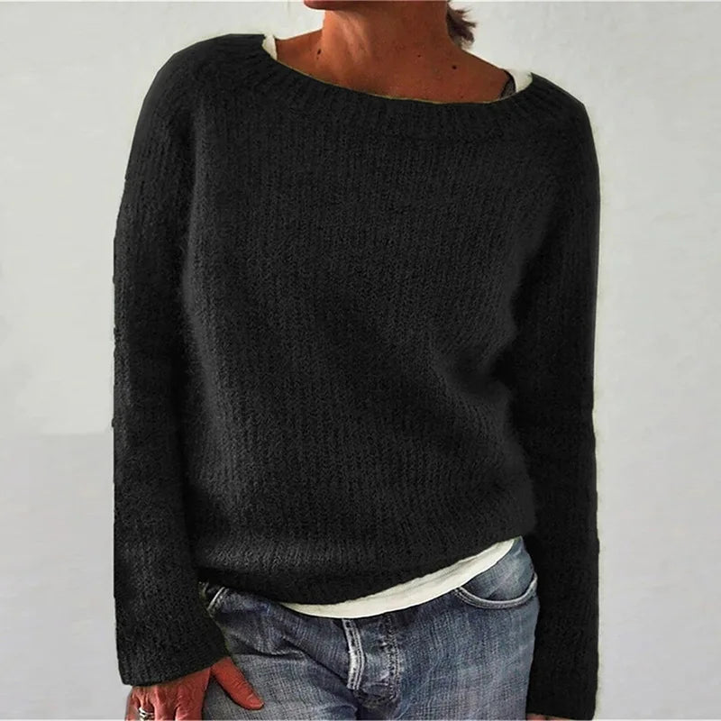 Warmer Strickpullover Damen | klassischer Rundhals für winterliche Eleganz