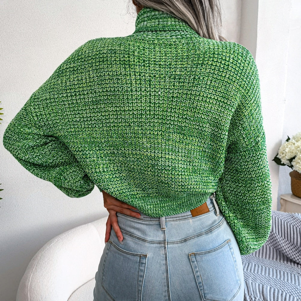 Niri | Lässiger Damen-Strick-Rollkragenpullover