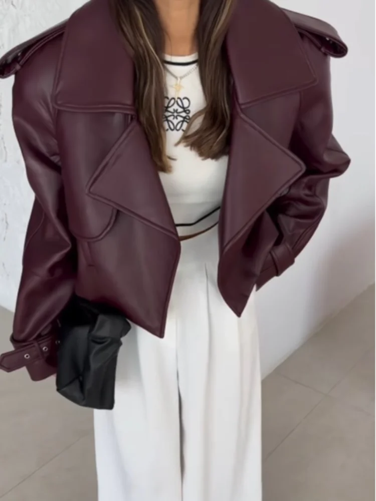 Kristina | Cropped Jacke Burgund - Edle Kurzjacke mit Reverskragen