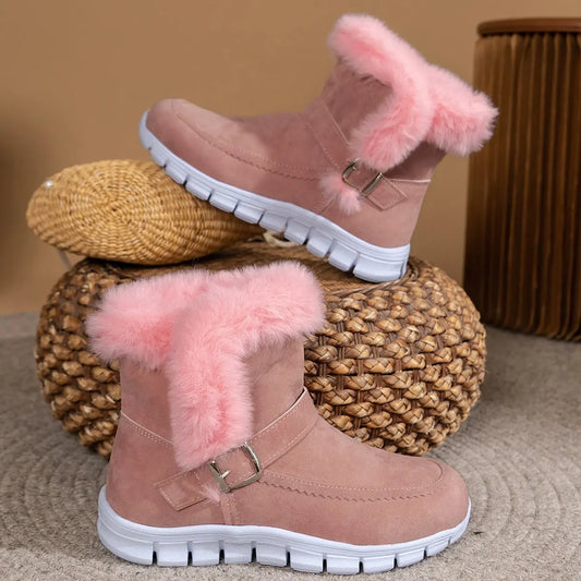 Lorineva | Winter-Boots mit Fleece-Futter, Schnalle und Reißverschluss