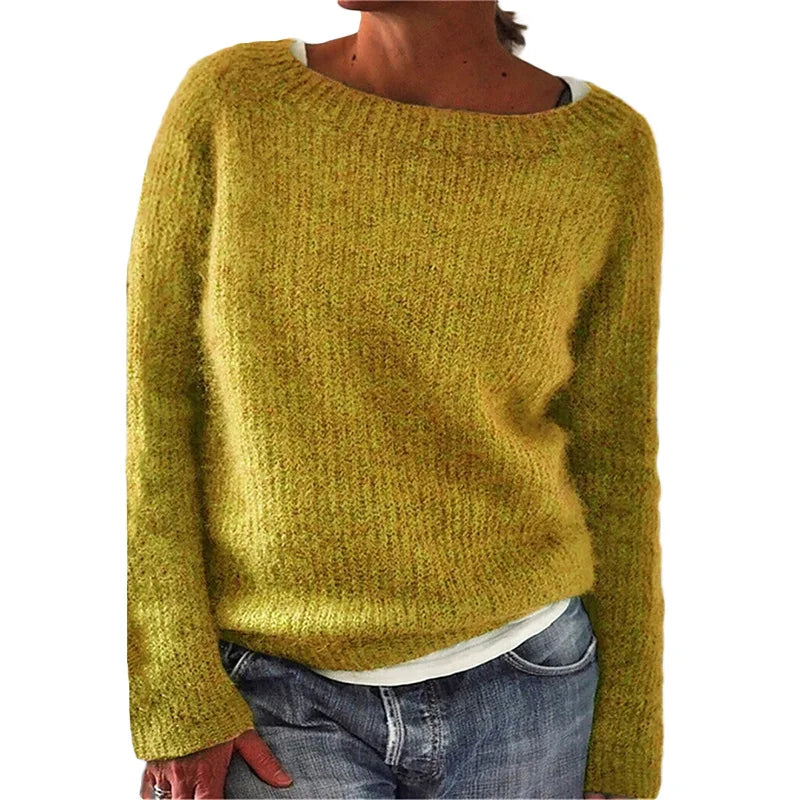 Warmer Strickpullover Damen | klassischer Rundhals für winterliche Eleganz