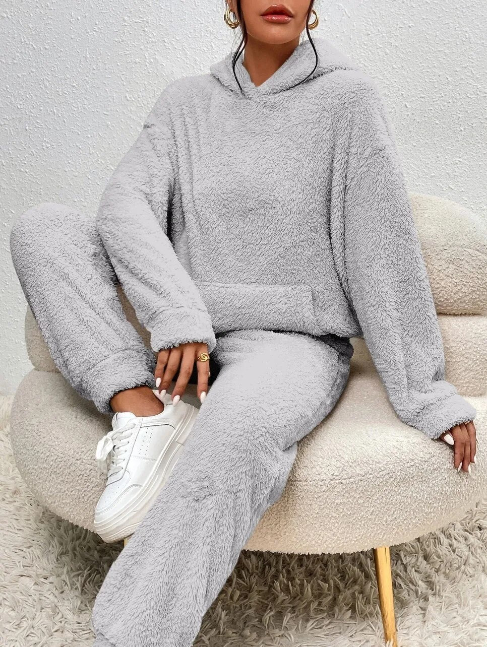 Felicity | Kuscheliges Teddy-Hoodie & Jogginghose Set – Weich, Warm & Stylisch