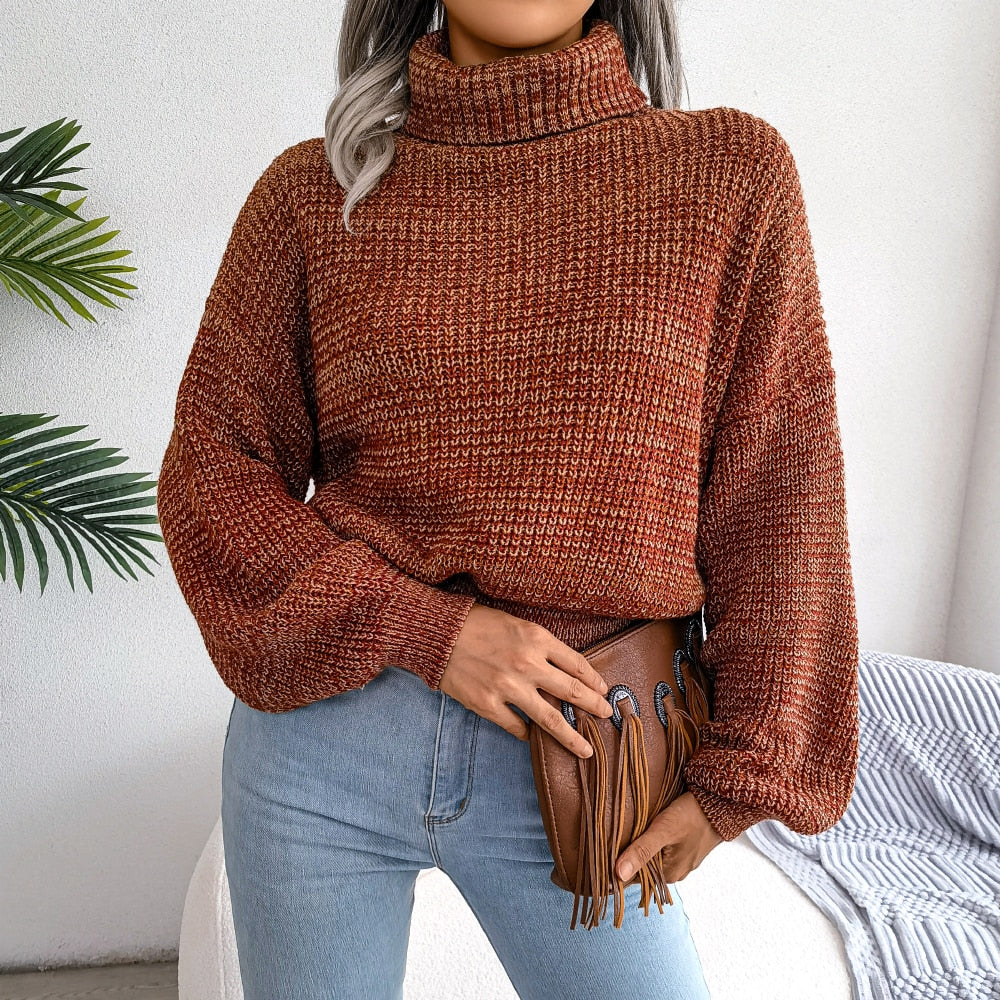 Niri | Lässiger Damen-Strick-Rollkragenpullover