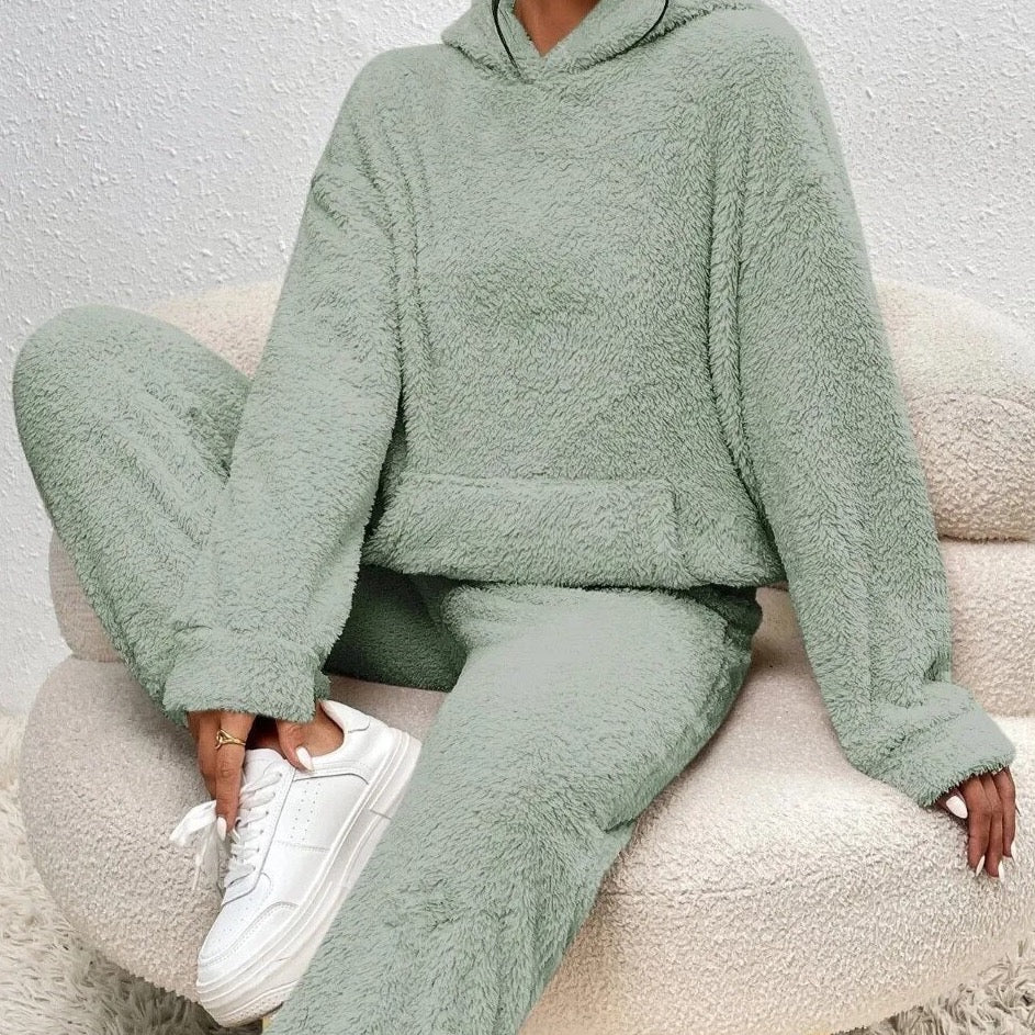 Felicity | Kuscheliges Teddy-Hoodie & Jogginghose Set – Weich, Warm & Stylisch