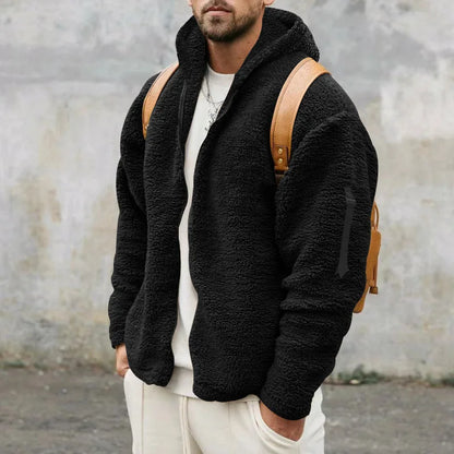 Herren Winter-Fleece Hoodie mit Kapuze & weichem Plüschfutter