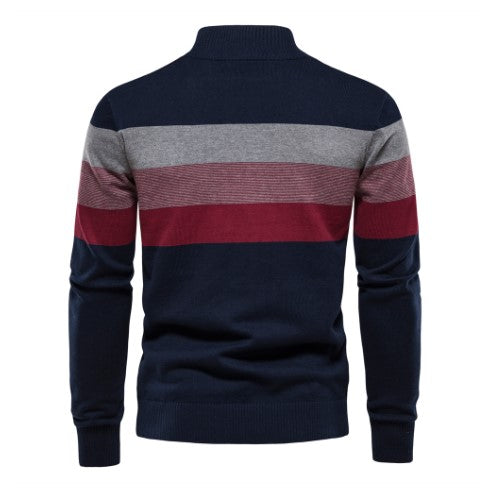 Christian | Herren Halbreißverschluss Pullover mit Colorblock-Design