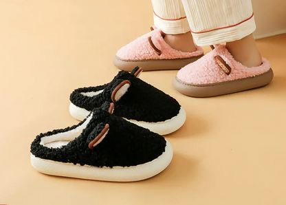 Gisberta | Damen Kuschelige Hausschuhe mit Plüsch-Futter und rutschfester Sohle