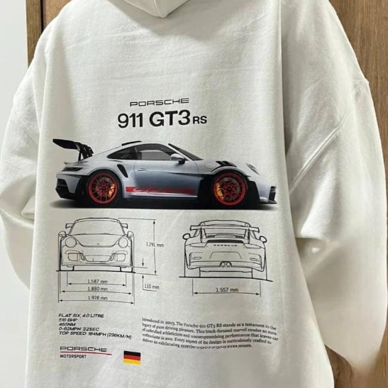 Arvid | Unisex Oversized Hoodie mit Porsche 911 GT3RS Print