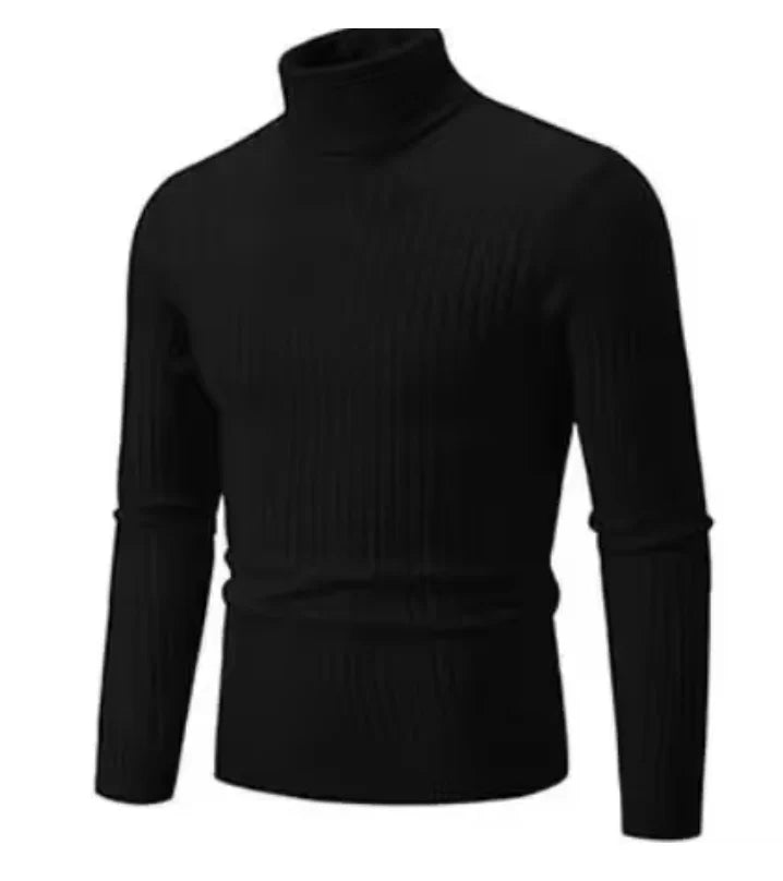 Dietero | Herren Rollkragenpullover aus Texturiertem Strick – Warme, Stilvolle und Bequeme Passform