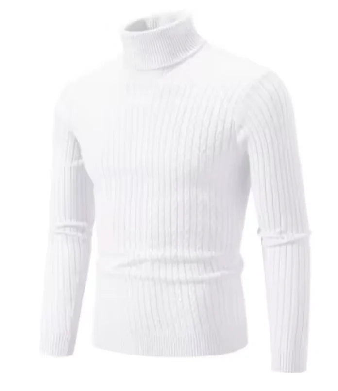 Dietero | Herren Rollkragenpullover aus Texturiertem Strick – Warme, Stilvolle und Bequeme Passform