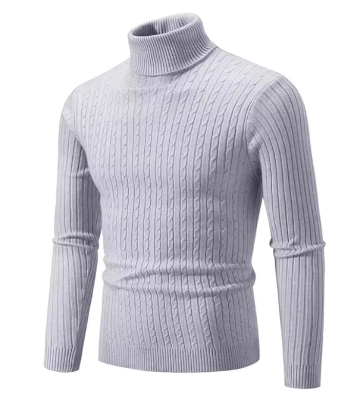 Dietero | Herren Rollkragenpullover aus Texturiertem Strick – Warme, Stilvolle und Bequeme Passform