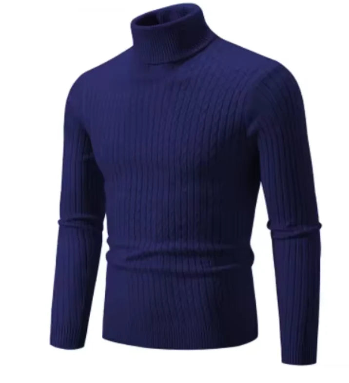 Dietero | Herren Rollkragenpullover aus Texturiertem Strick – Warme, Stilvolle und Bequeme Passform