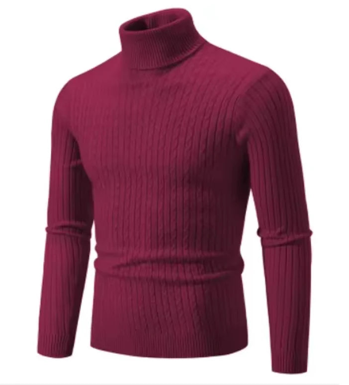 Dietero | Herren Rollkragenpullover aus Texturiertem Strick – Warme, Stilvolle und Bequeme Passform