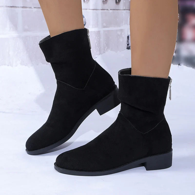 Zelevi | Damen Stiefeletten mit mittlerem Absatz und Reißverschluss hinten