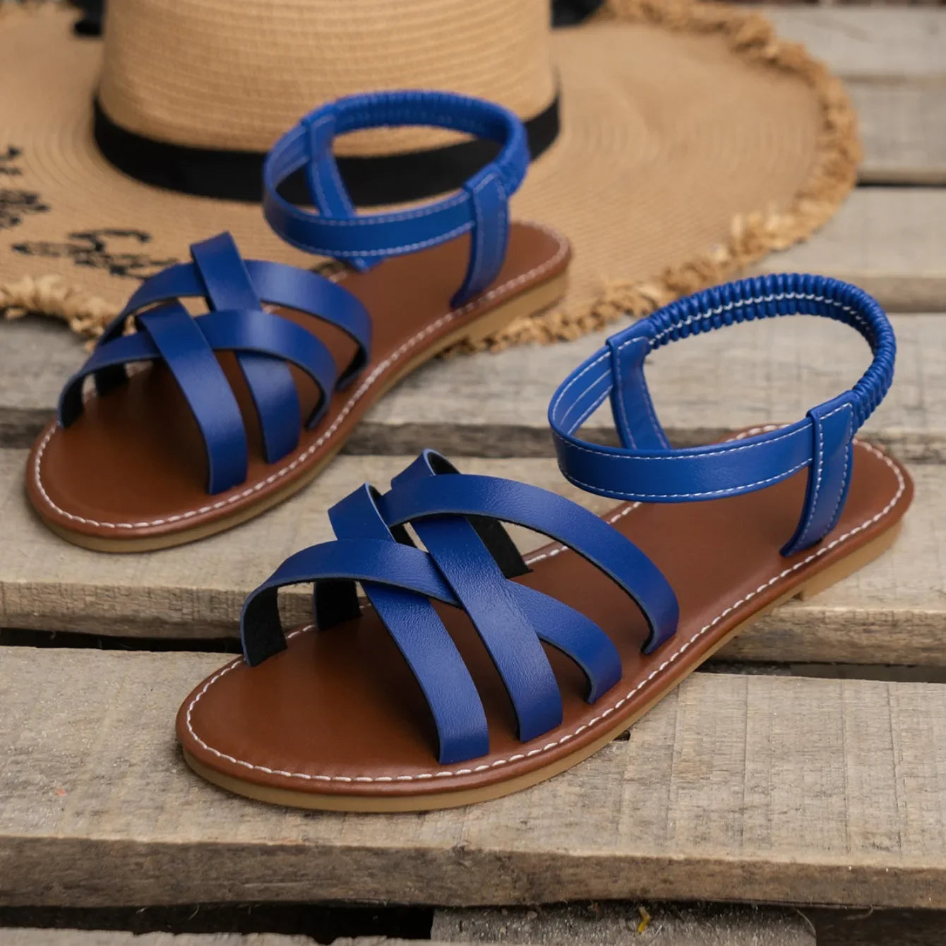 Zenzi | Flache Riemchensandalen für Damen