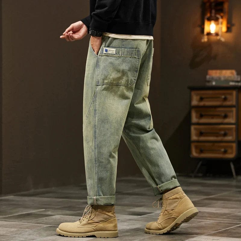 Ernst | Herren Retro-Jeans aus Baumwolle – Loose Fit, Vintage-Waschung & Mehrfach-Taschen