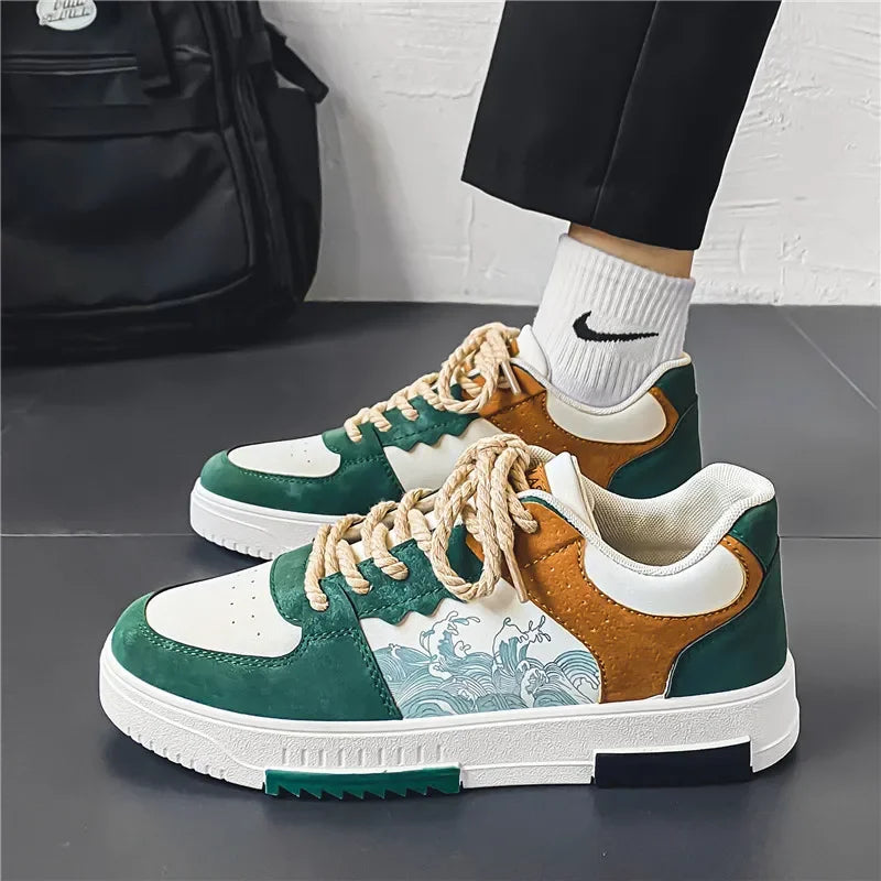 Freya | Männer Trend Sneakers mit stylischem Print und Schnürung