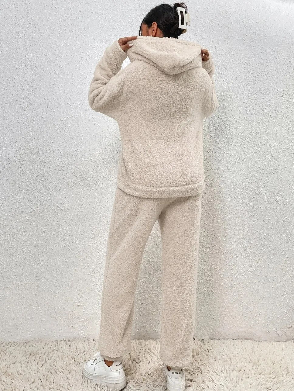 Felicity | Kuscheliges Teddy-Hoodie & Jogginghose Set – Weich, Warm & Stylisch