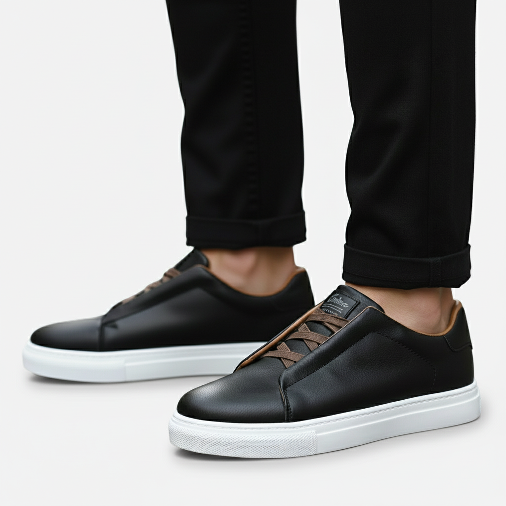 Slip-On Leder-Sneaker für Herren | Bequeme Casual-Schuhe