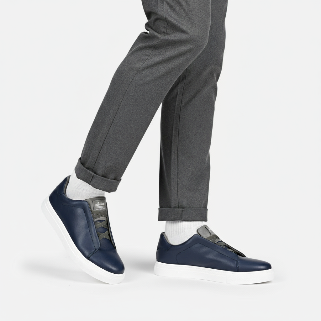 Slip-On Leder-Sneaker für Herren | Bequeme Casual-Schuhe