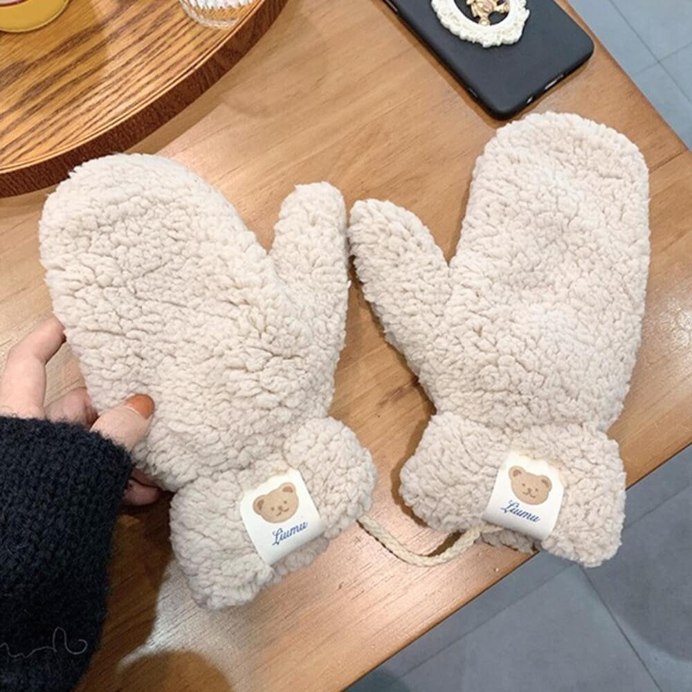 Ella | Flauschige Teddy-Fleece-Handschuhe für Damen – Extra Dick und Warm für den Winter