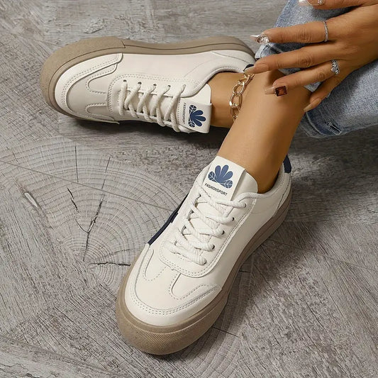 Xaviera | Damen Orthopädische Schnür-Sneaker mit Dickem Sohlen – Komfortable und Stabile Sneakers