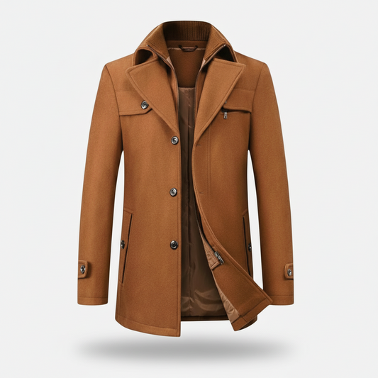 Herren Wool Blend Trench Coat | Elegante Wärme & Moderner Schnitt