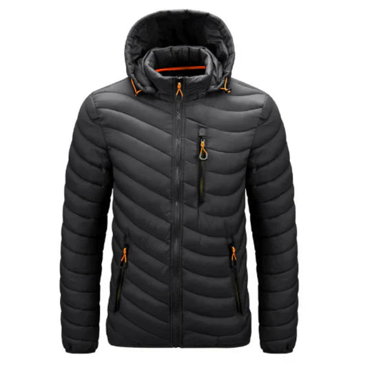 Edmark | Herren Winterjacke mit Kapuze, Stehkragen und mehreren Reißverschlusstaschen