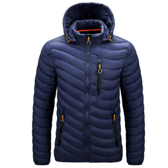 Edmark | Herren Winterjacke mit Kapuze, Stehkragen und mehreren Reißverschlusstaschen