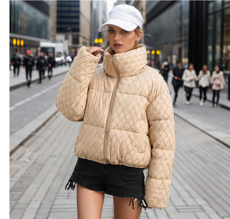 Sylvienne | Damen gesteppte Winterjacke mit Stehkragen und Reißverschluss