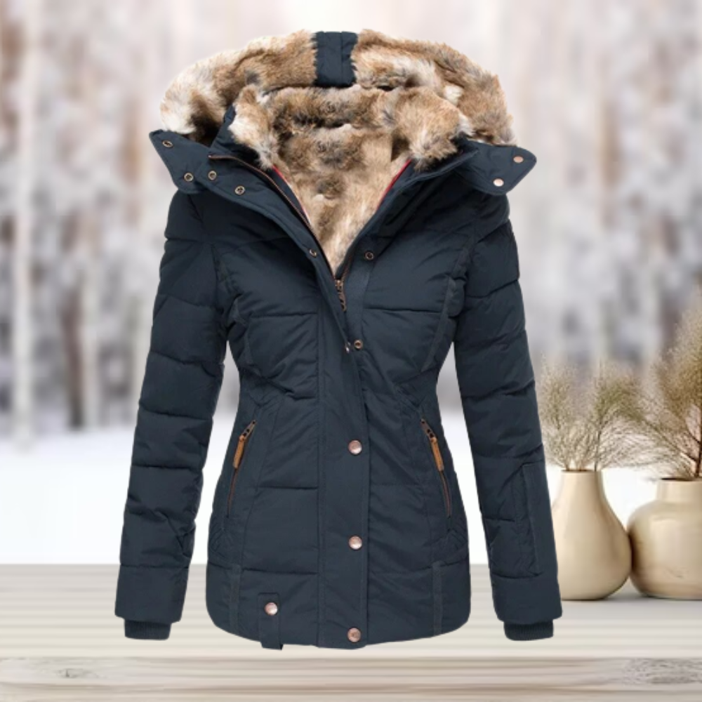 Eulaila | Elegante Winterjacke mit Pelz und Kapuze