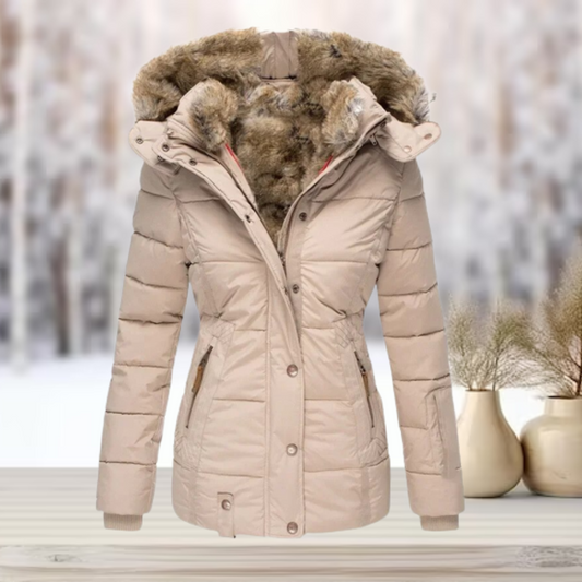 Eulaila | Elegante Winterjacke mit Pelz und Kapuze