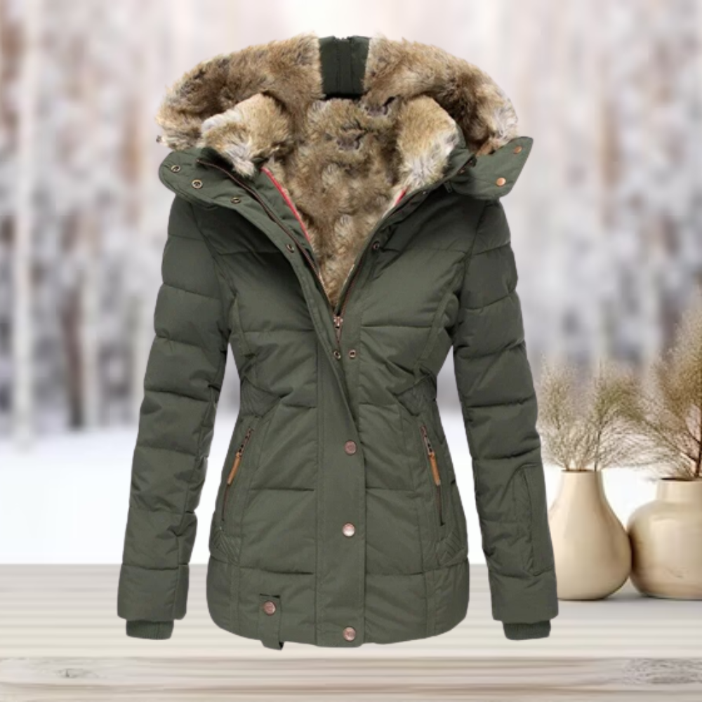 Eulaila | Elegante Winterjacke mit Pelz und Kapuze