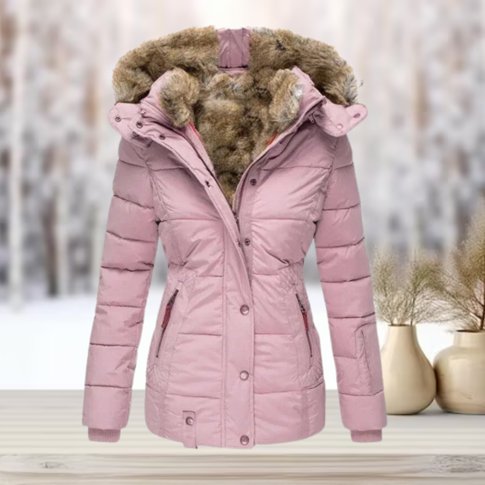 Eulaila | Elegante Winterjacke mit Pelz und Kapuze