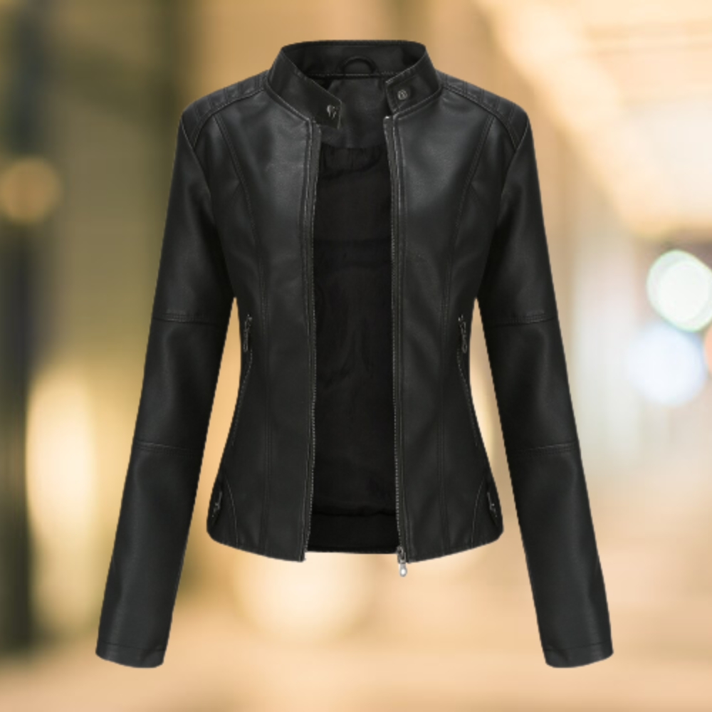 Stary | Elegante Lederjacke mit Stehkragen