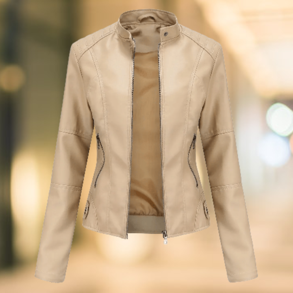 Stary | Elegante Lederjacke mit Stehkragen