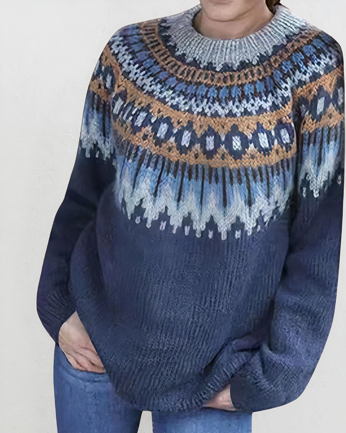 Nalora | Strickrollkragenpullover mit stylischem Printmuster