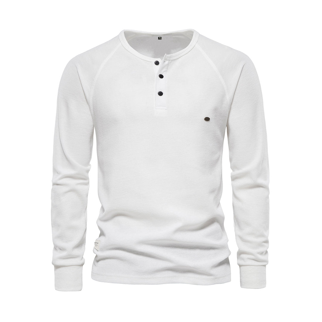 Anatole | Herren Sweatshirt mit Rundhalsausschnitt – Klassischer Look mit Teilknopfleiste