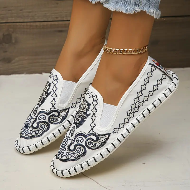 Tribaly | Tribal Style flache Schuhe, Casual Slip-On Canvas Schuhe