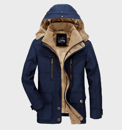 Kingstone | Herren Winterjacke Parka mit Kapuze & Warmem Fleecefutter, Modernes Design