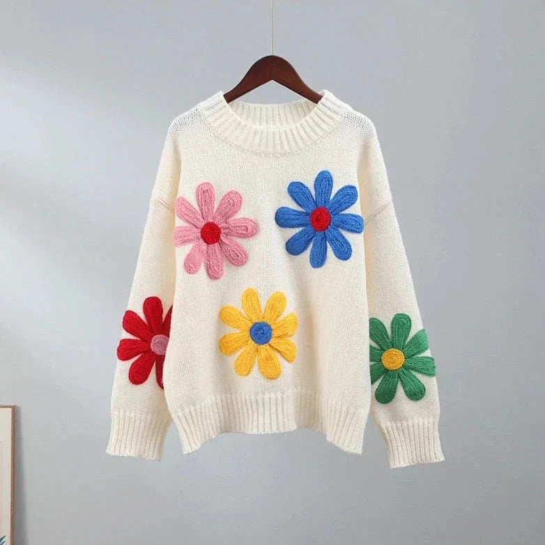 Bluminga | Blumen Dekorativer Pullover