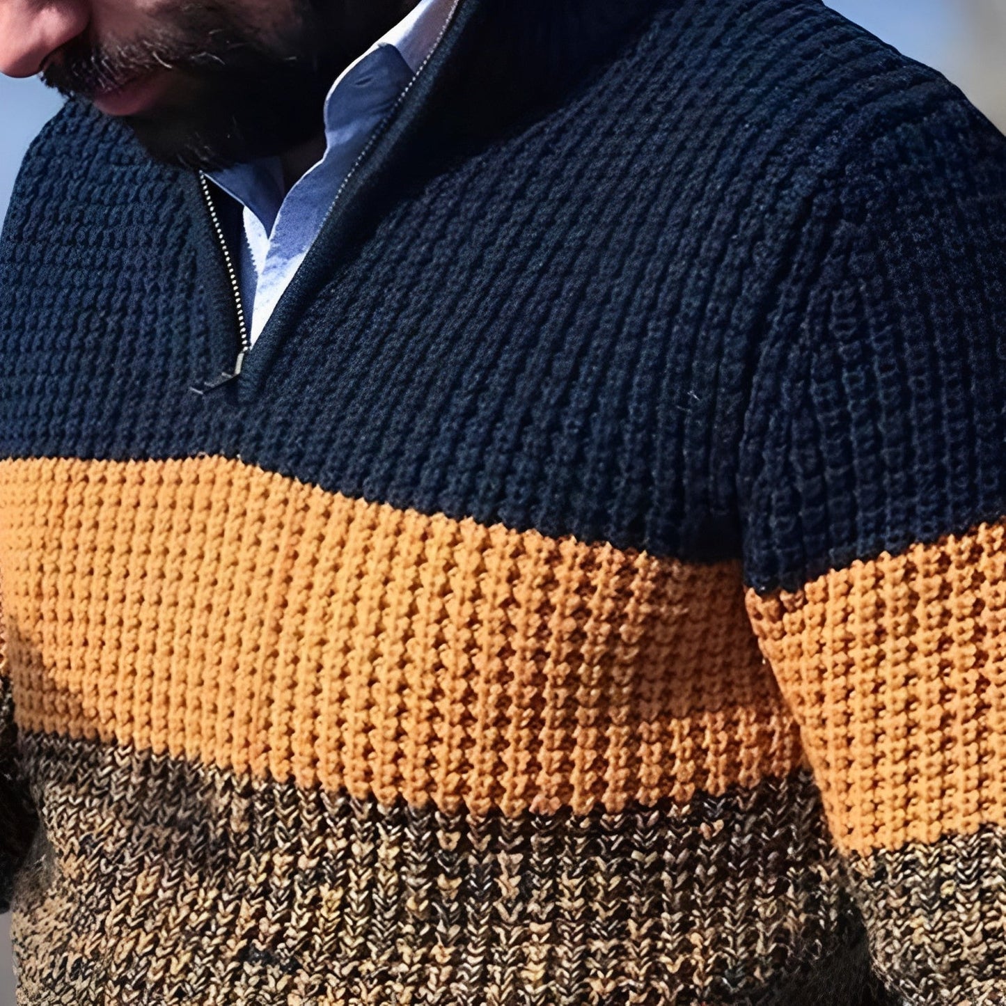 Fabian | Farbblock-Design Herrenpullover