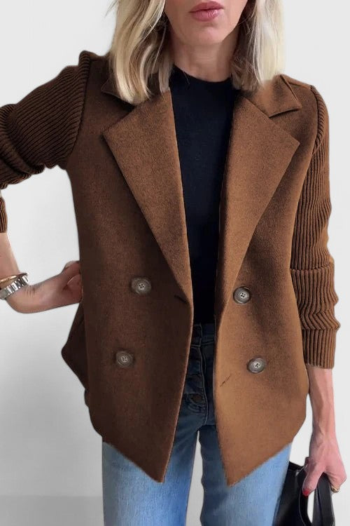Damen Blazer mit Strickärmeln | Eleganter Mix aus Chic & Komfort