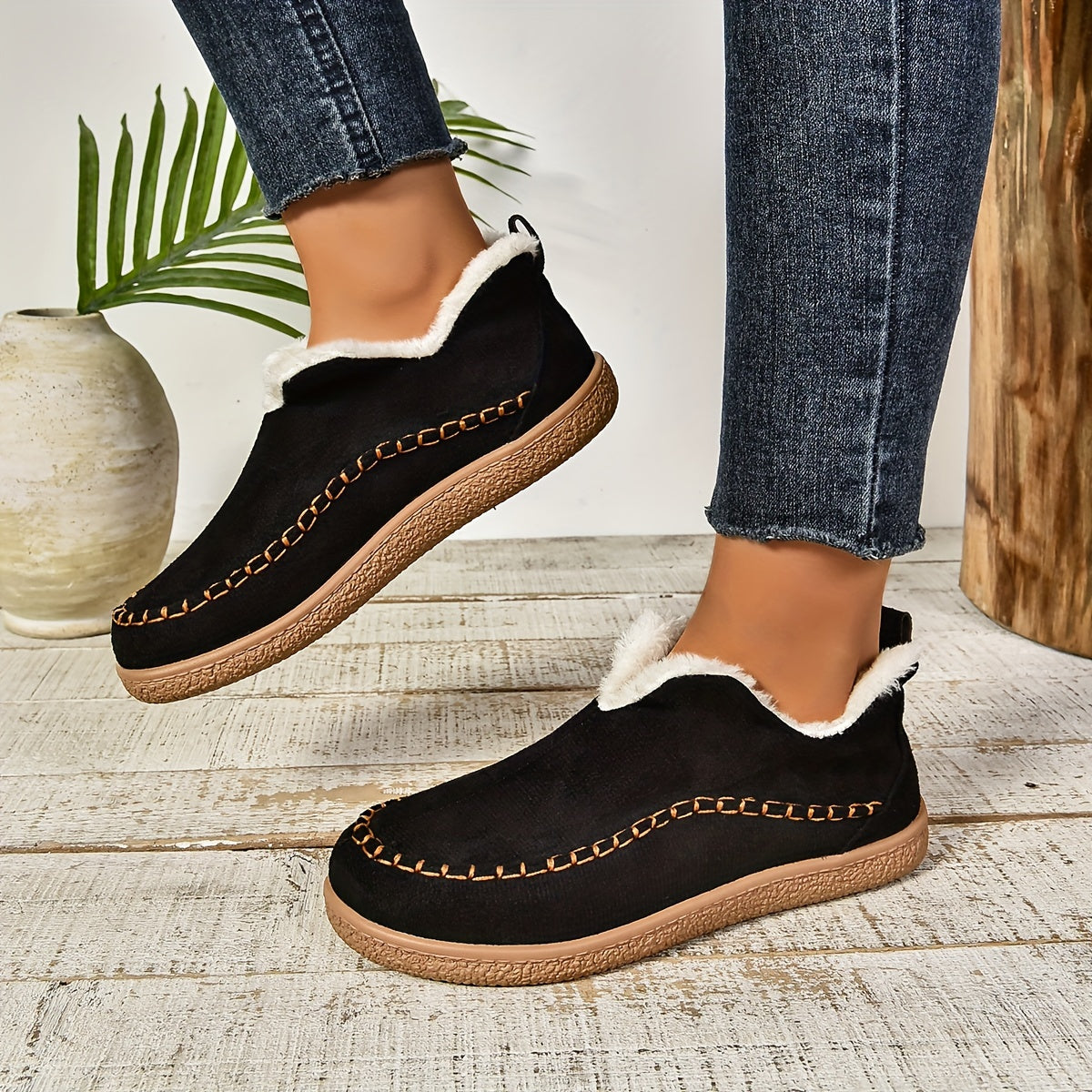 Dagmaria | Damen Fleece-Futter Komfort Loafer – Bequeme Flats für Jeden Tag