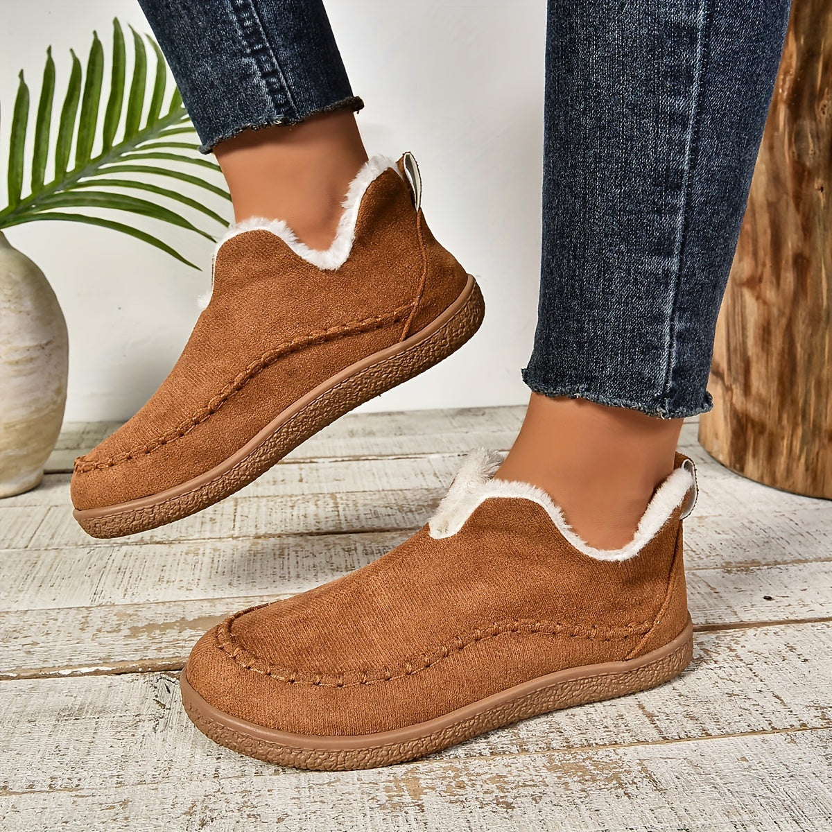 Dagmaria | Damen Fleece-Futter Komfort Loafer – Bequeme Flats für Jeden Tag